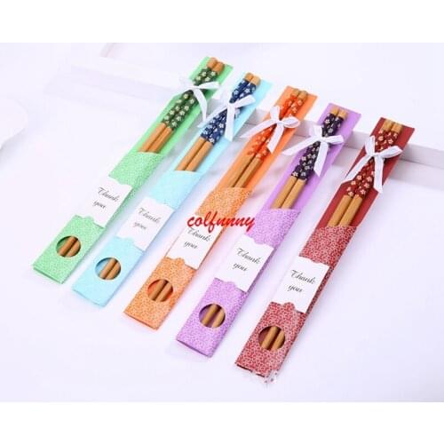 500pairs China "East Meet West" Natural Bamboo Chopsticks Tableware Wedding Favor Gift Souvenirs Free Shipping F052802