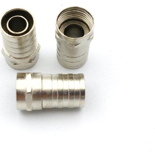 8pcs x F connector crimp metal plated RG6 connector