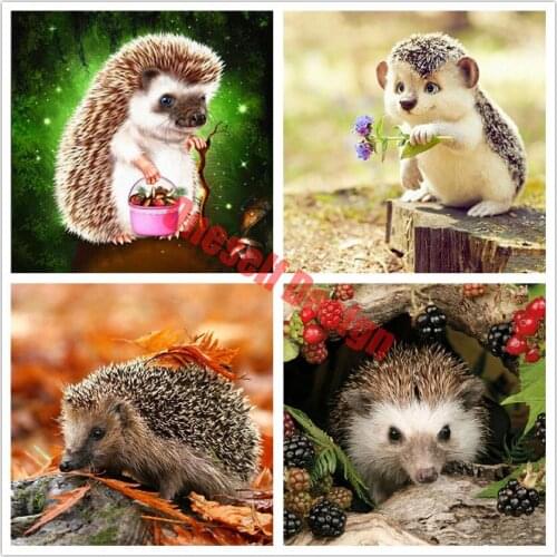 Diamond embroidery full square Hedgehog 5d diamond painting animal 5d diamond mosaic sale rhinestone pictures diamond art kit