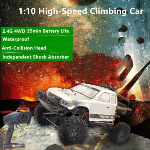 Electric High-Speed RC Off-Road Climbing Car 1:10 4WD 2.4G 25mins Waterproof Anti-Collision Independent Shock Absorber RC Car