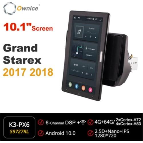 10.1 Inch 1280*720 Ownice 1 Din Android 10.0 Car Radio ForHyundai H1 Grand Starex 2017 2018 GPS Audio Player Auto Rotatable