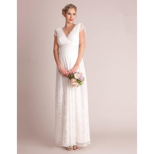 White Lace Maternity Dresses For Baby Shower Photo Shoot Long Pregnancy Dress Women Pregnant Maxi Gown Photography Prop