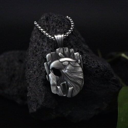 New fashion ins style European and American mens animal personality pendant eagle head tag hip hop necklace accessories