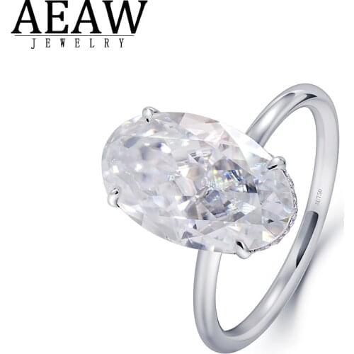 DF Color vvs1 Oval Cut Ice Cut 7.0ct Moissanite Engagement Halo Ring Prong Setting Solid Real 14K White Gold For Women Fine Gift
