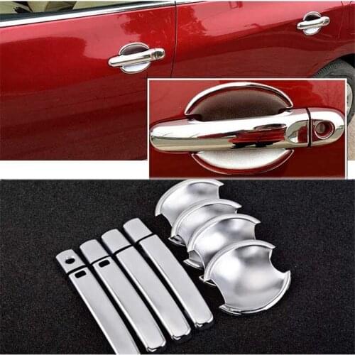 Non-Rusty Chrome Door Handle Bowl Cover Cup Overlay Trim For Nissan Tiida 2011-2016