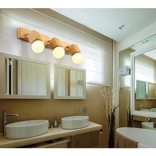 Creative Wooden Wall Light Simple Japanese Living Bedroom Mirror Front Makeup Center Aisle Corridor Lighting ZA MZ90