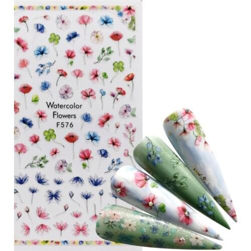 Set Of Stickers For Nails Nail Art Kit Flowers And Leaves Nail Stickers Sliders For Nails Nail Decorations Nail Designs