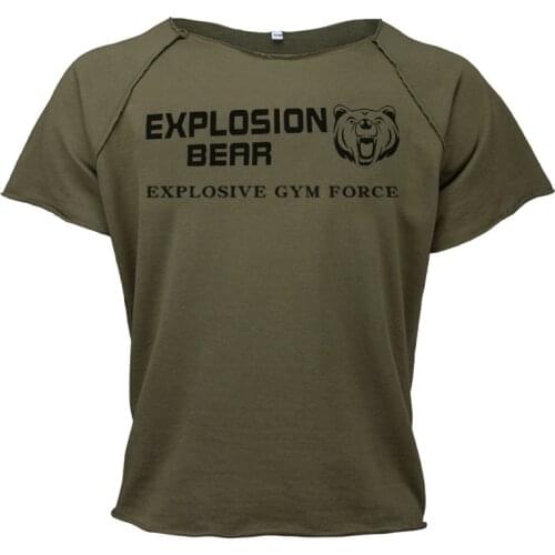 2021 New Men Patchwork Print Sport T-shirt Bodybuilding Breathable Cotton Short Sleeve Workout Male Running Tees Tops Oversize