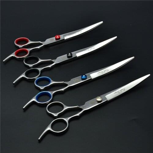 6.0" 17.5cm JP Stainless Purple Dragon Brand Dogs Grooming Scissors Bend Up Scissors Professional Pet Shears Animal Shears Z4001