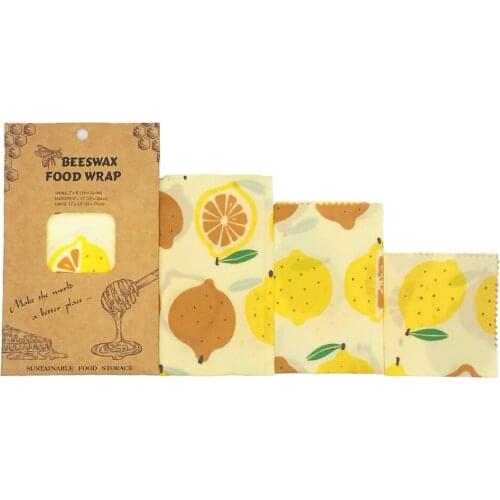 15pcs/bag 5S+5M+5L Beeswax Wraps Lemon Natural Zero Waste Plastic Free Food Storage Wrap Wrapper Eco-Friendly Reusable For Home