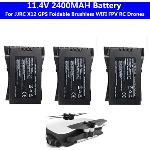 Original 1PCS or 2PCS 11.4V 2400mAh battery for EX4/ JJRC X12 GPS Brushless WIFI FPV RC Quadcopter Drones Spare Part battery