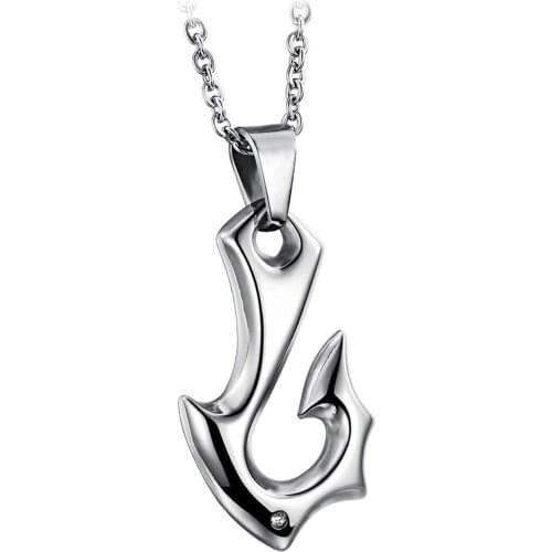 Fishhook Necklace Fishing Hook Pendant Jewelry Fishing Gift Necklace Fish Hook Gift for Couple