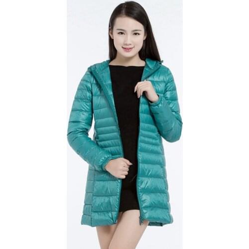 Plus size 7XL Autumn Winter Women White Duck Down Parka Soft Jackets Women Long Duck Down Jacket Outwear Ultralight Hooded Coats