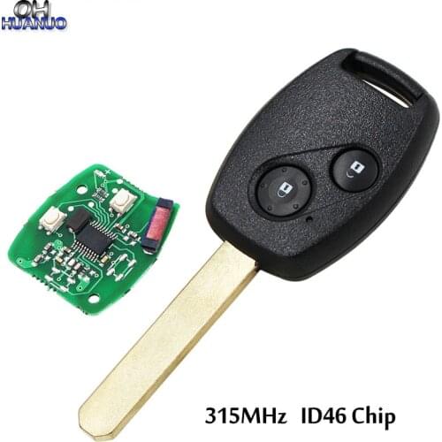 2 Button 315MHz Remote Key Fob for Honda Civic 2008-2012 ID46 Chip Ignition Key
