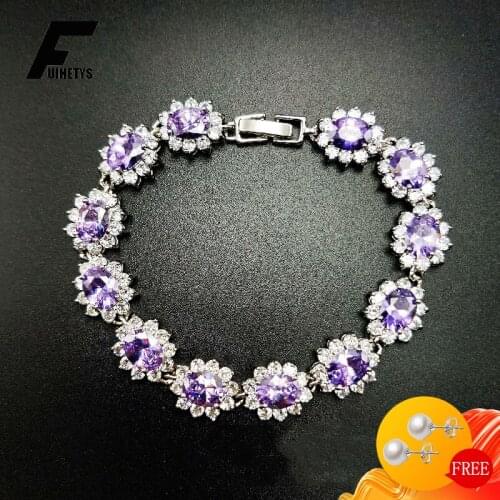 Luxury Bracelet for Women 925 Silver Jewelry Oval Shape Zircon Gemstone Hand Accessories Wedding Bridal Party Gifts Wholesale