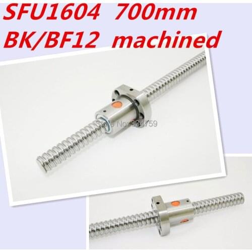 SFU1604 700mm 1604 ball screw L700mm:1 pc SFU1604 Ball Screw L700mm BK/BF12 end machined cnc parts