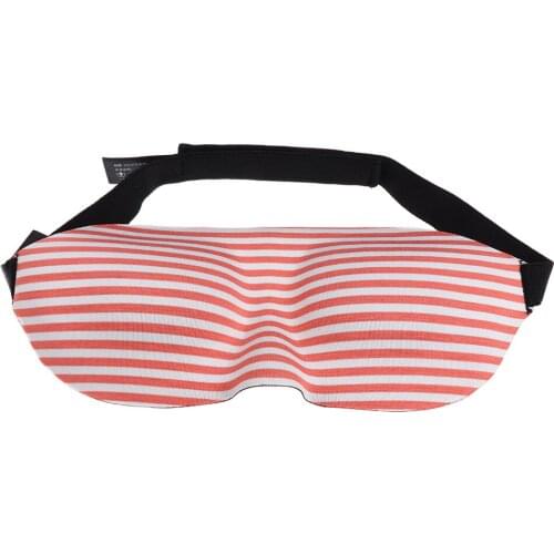 Light Blocking Sleep Eye Mask with Adjustable Strap for Traveling/Nap/Night Sleeping Pink/Green Striped