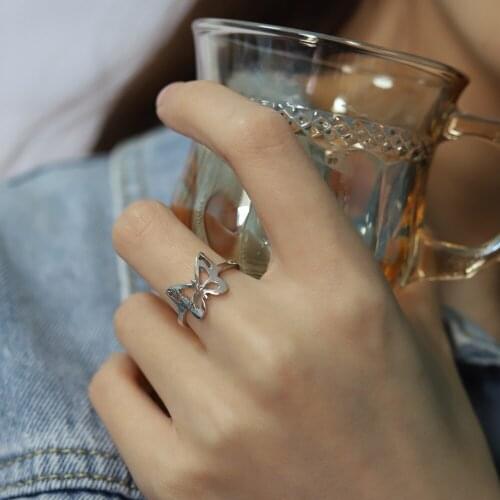 Vintage Punk Butterfly Metal Punk Letter Open Rings Design Finger Rings for Women Men Party Jewelry Gifts New Sale