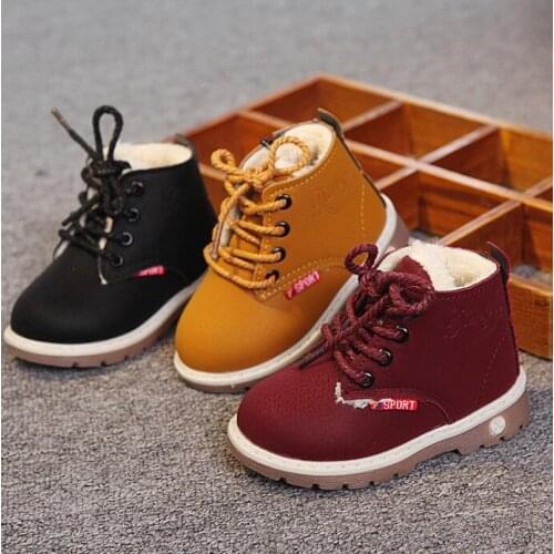 New Winter Child Kid Girl Boy Snow Boots Comfort Thick Antislip Short Boots Fashion Cotton-padded Sneakers Size 21-30