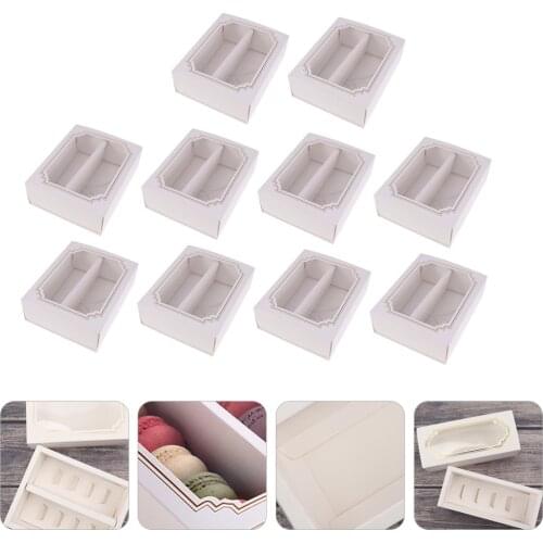 10pcs Kitchen Dessert Packing Boxes Paper Baker Wrapping Box Macaroon Chocolate Packing Box Dessert Box For Party Bakery