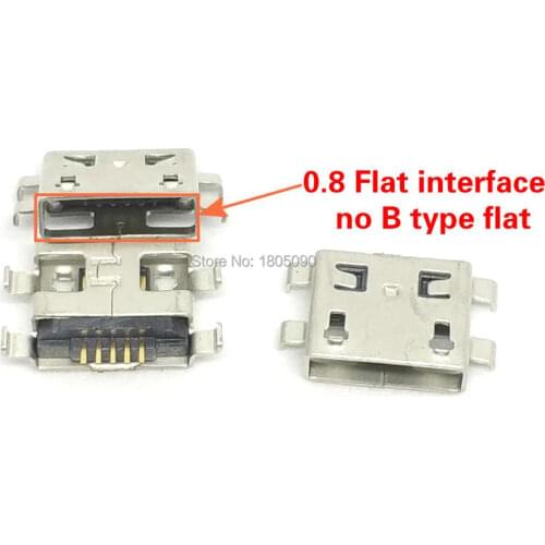10pcs Micro USB 5pin 0.8mm no side Flat interface mouth without curling side Female Connector For Mobile Phone Mini USB Jack