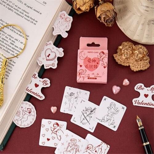 20pack/lot Kawaii Cupid Self-contained Handbag Dcoration Boxed Stickers Diary Notebook Paper Scrapbooking Material