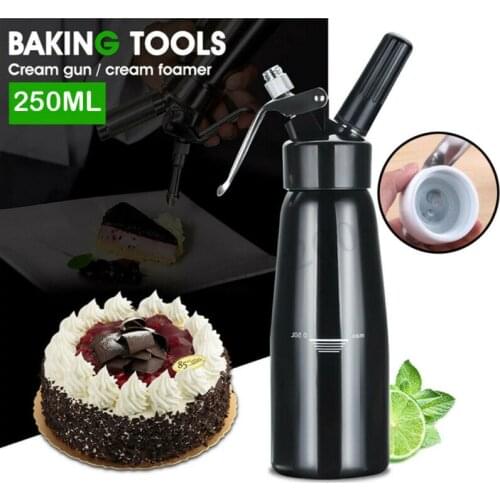250mL Portable Aluminum Whipped Dessert Cream Dispenser Whipper Foam Cake Maker +3 Nozzles