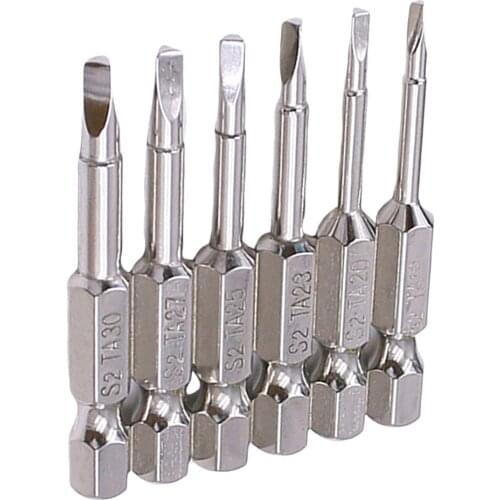 6pcs Anti Sliding Magnetic Triangle Head Screwdriver Drill Bit 1/4 " S2 Hex