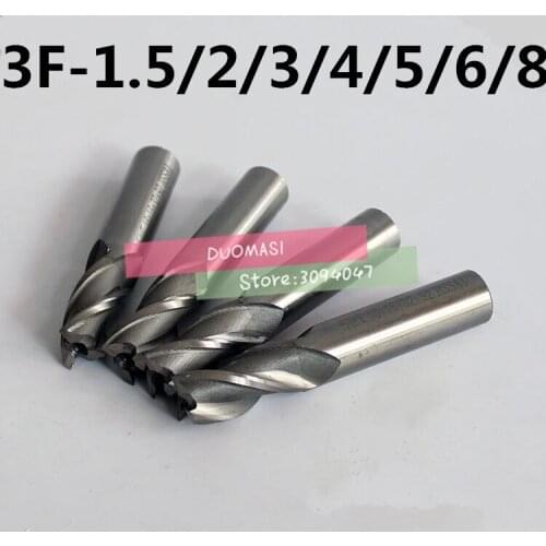 7pcs/set HSS End Mill 3 Blades CNC Tools Diameter 1.5/2/3/4/5/6/8mm Flute Milling Cutter Router Bit CNC mill Drill Bit