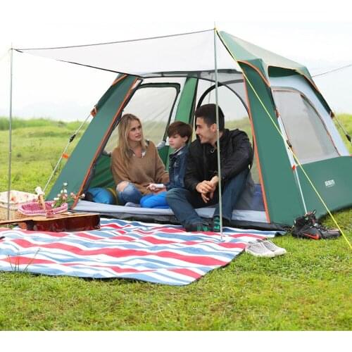 5-8 Person Thick Automatic Hydraulic Quick Open Tent for Outdoor Hiking Beach Travel Camping Rainproof Tarp Tents Extension Shed