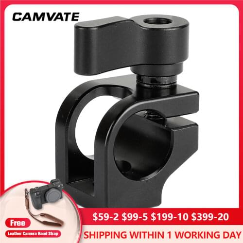CAMVATE Camera Universal Standard 15mm Single Rod Clamp With 1/4"-20 threaded For 15mm Rod DSLR Camera / Monitor Support System