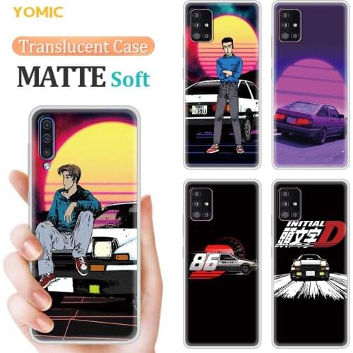 Initial D Ae86 Cartoon Case For Samsung Galaxy A51 A71 A50 A21s A31 A12 A52 A32 A72 A32 4G 5G A41 A91 A11 Matte Translucent Capa