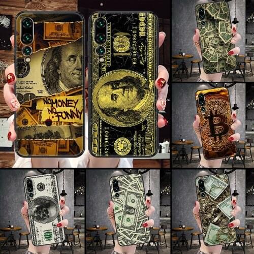 Money Banknote Dollar Phone Case For Huawei P Mate P10 P20 P30 P40 10 20 Smart Z Pro Lite black silicone prime tpu shell pretty