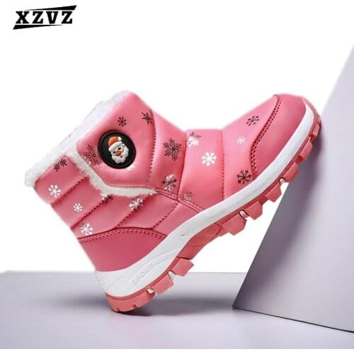 Kids Snow Boots Girls Warm Winter Boots Thicken and add cotton Childrens Outdoor Snow Boots Comfortable Christmas Shoes