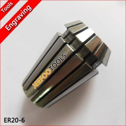 ER20-6, ER collet, spring collet, ER nut, clamping range for cnc router and milling cutting tools