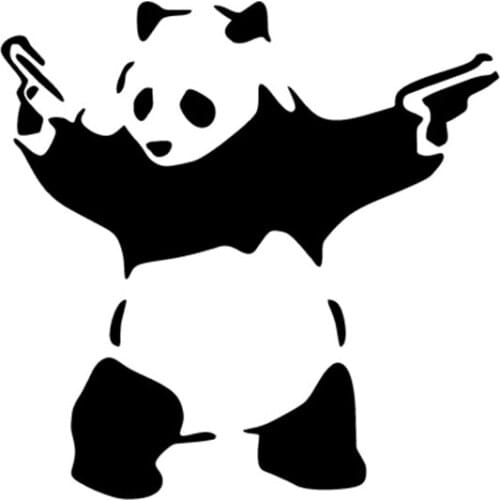 Fuzhen Boutique Decals Exterior Accessories PANDA WITH GUNS VINYL DECAL CAR STICKERS WINDOW BUMPER Styling Auto Decoration