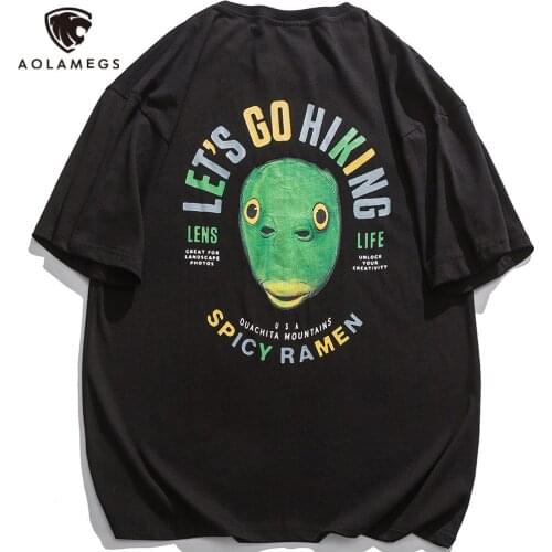 Aolamegs Oversized T-shirt Funny Pattern Printed Mens T-Shirts Harajuku Streetwear Couple Summer Short Sleeve Tee Shirt For Men