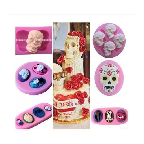 Halloween series skull silicone mold chocolate mould Skeleton Cake decoration mold