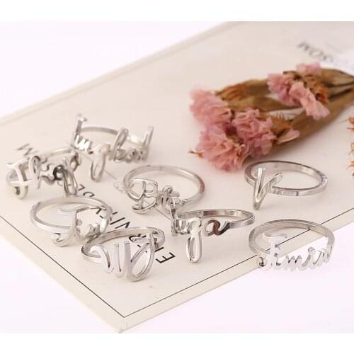 K-pop rings Bangtan Boys Jungkook SUGA JIMIN JIN Stainless Steel Name Finger Rings Bangtan Boys V kpop stationery set supplies