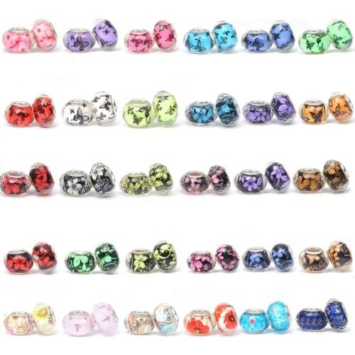 2Pcs/lot Flower Shape Acrylic Charms Beads.Diy Women ang Children Gift.Fit Brand Bracelets Bangle Jewelry Gift Making