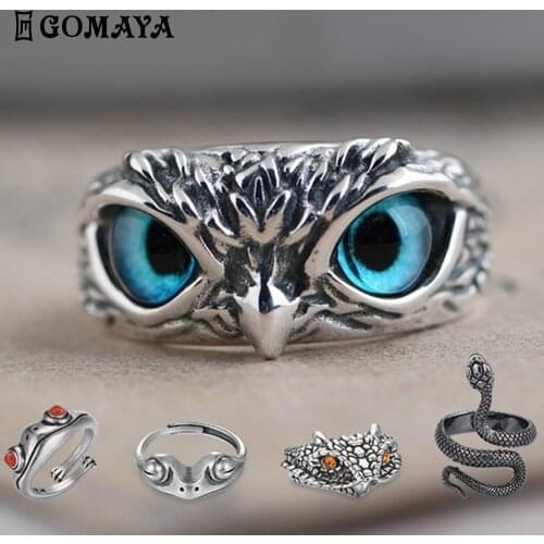 New Vintage Punk Personality Rings For Men And Women Resizable Simple Animal Jewelry Ring Gift Fashion Jewelry Rings Accessories