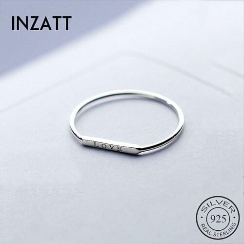 INZATT Real 925 Sterling Silver Letter LOVE Ring For Fashion Women Party Minimalist Fine Jewelry 2020 Geometric Accessories