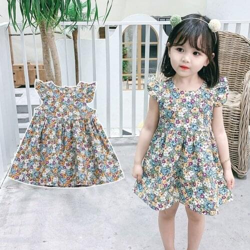 Girls Summer Dress Girls Floral Pattern Girls' Dresses 2021 Newest Kids Dress Costumes For Fashion Children Clothing