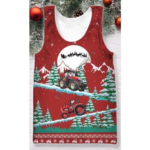 PLstar Cosmos Merry Christmas Santa Claus Summer Tank Top Fashion Men/Women Casual 3D Printed Colorful Beach Vest Style-51
