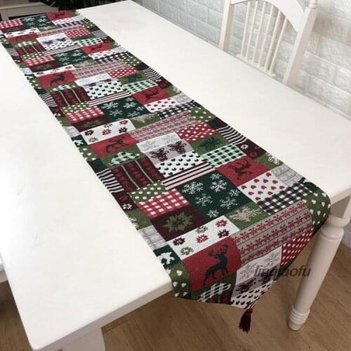 Hot New Year Christmas Table Flag Hotel Red Festive Holiday Decoration Bed Flag Table runner