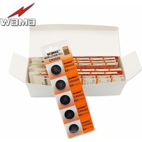 50x Wama CR2025 BR2025 2025 DL2025 ECR2025 KCR2025 LM2025 Li-ion Lithium 3V Button Cell Coin Battery Car Remote Wholesales