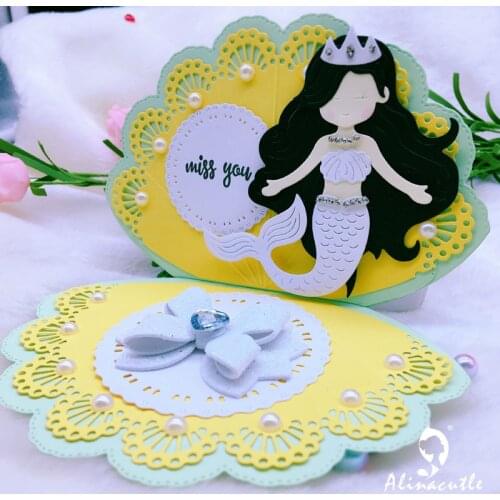 Alinacutle Metal Cutting Dies Cut Mermaid Girl Scrapbooking album papercraft handmade card stencil art cutter punch die