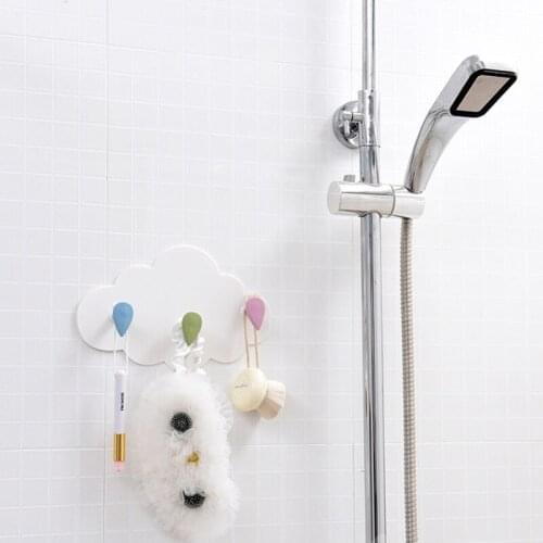 Cartoon Cloud Shape Wall Hooks Strong Adhesive Bathroom Coat Rack Sundries 3 Hook Holder for Hanging Room Decoration TS2