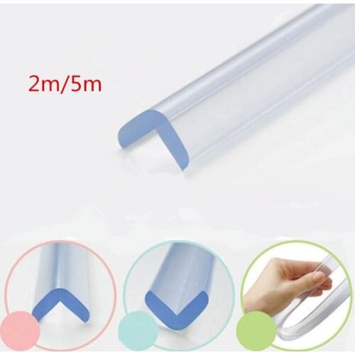 Soft 2m /5m expanded C shape PVC transparent sealing strip Table corner or glass edge anti-collision seal 10x2mm/20x3mm
