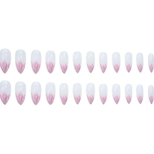 French Style False Acrylic Nail Tips UV Gel Manicure DIY False Fake Nail Art Fingernail Full Nail Tips